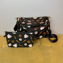Load image into Gallery viewer, The Roni Nylon Crossbody - Baseball on Black