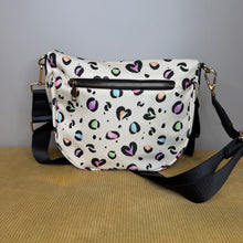 Load image into Gallery viewer, The Roni Nylon Crossbody - Animal Print Multi Color Hearts