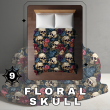 Load image into Gallery viewer, Blanket Halloween #9 - Floral Skull - PREORDER ends 7/25