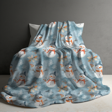 Load image into Gallery viewer, Blanket Christmas #23 - Snowman Orange Blue - PREORDER