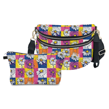 Load image into Gallery viewer, Bundled Set - Roni & Pouch - Colorful Checkered Daisy Floral