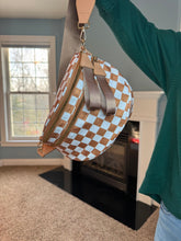 Load image into Gallery viewer, The Roni Nylon Crossbody - Checkered Camel