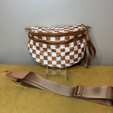 Load image into Gallery viewer, The Roni Nylon Crossbody - Checkered Camel