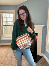 Load image into Gallery viewer, The Roni Nylon Crossbody - Checkered Camel