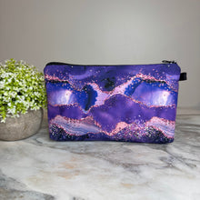 Load image into Gallery viewer, Pouch - Purple Rose Gold Sparkle Waves