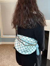 Load image into Gallery viewer, The Roni Nylon Crossbody - Checkered Aqua