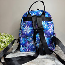 Load image into Gallery viewer, Mini Backpack - Christmas Blue Purple Snowflake