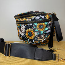 Load image into Gallery viewer, The Roni Nylon Crossbody - Turquoise Sunflower