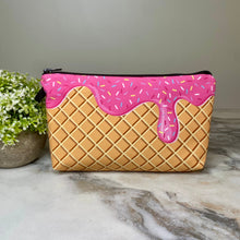 Load image into Gallery viewer, Pouch - Ice Cream Cone Hot Pink