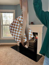 Load image into Gallery viewer, The Roni Nylon Crossbody - Checkered Camel
