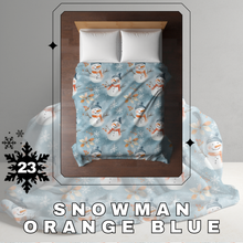 Load image into Gallery viewer, Blanket Christmas #23 - Snowman Orange Blue - PREORDER