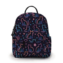 Load image into Gallery viewer, Mini Backpack - Halloween Fall - Cat Neon Outline