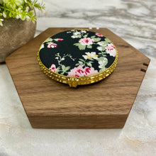 Load image into Gallery viewer, Compact Mirror - Black Floral (by shape)