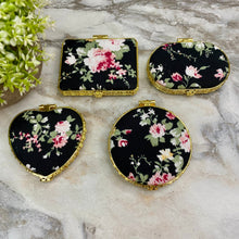 Load image into Gallery viewer, Compact Mirror - Black Floral (by shape)