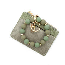 Load image into Gallery viewer, Denim Suede Bracelet Keychain & Card Holder Wallet