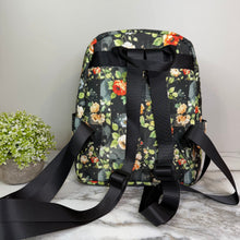 Load image into Gallery viewer, Mini Backpack - Floral On Black