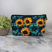 Load image into Gallery viewer, Pouch - Floral, Sunflower Teal & Yellow