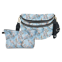 Load image into Gallery viewer, Bundled Set - Roni & Pouch - Floral Ice Blue Cherry Blossom