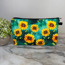 Load image into Gallery viewer, Pouch - Floral Sunflower Teal