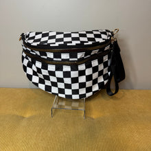 Load image into Gallery viewer, The Roni Nylon Crossbody - Checkered Black & White