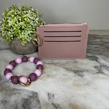 Load image into Gallery viewer, Denim Suede Bracelet Keychain & Card Holder Wallet