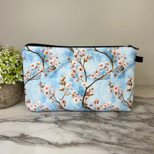 Load image into Gallery viewer, Pouch - Floral Ice Blue Cherry Blossom