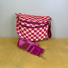 Load image into Gallery viewer, The Roni Nylon Crossbody - Checkered Pink & Creamsicle