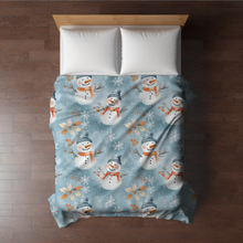 Load image into Gallery viewer, Blanket Christmas #23 - Snowman Orange Blue - PREORDER