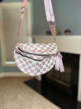 Load image into Gallery viewer, The Roni Nylon Crossbody - Checkered Medium Pink