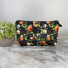 Load image into Gallery viewer, Pouch - Floral on Black