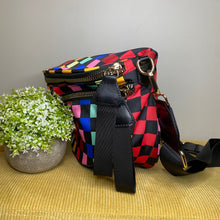 Load image into Gallery viewer, The Roni Nylon Crossbody - Checkered Colorful Black
