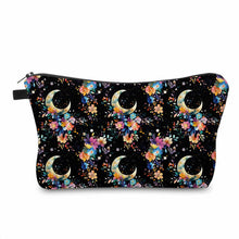 Load image into Gallery viewer, Pouch - Floral Moon on Black