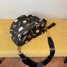 Load image into Gallery viewer, The Roni Nylon Crossbody - Baseball on Black