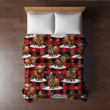 Load image into Gallery viewer, Blanket Christmas #18 - Plaid Highland Cow - PREORDER