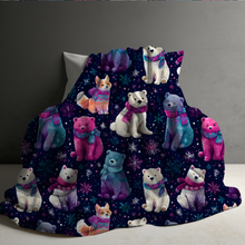 Load image into Gallery viewer, Blanket Christmas #44 - Pink & Purple Polar Bear - PREORDER