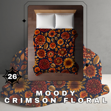 Load image into Gallery viewer, Blanket Halloween #26 - Moody Crimson Floral - PREORDER ends 7/25