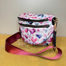 Load image into Gallery viewer, The Roni Nylon Crossbody - Pink Purple Hearts