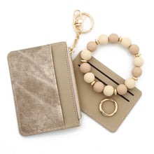 Load image into Gallery viewer, Denim Suede Bracelet Keychain & Card Holder Wallet