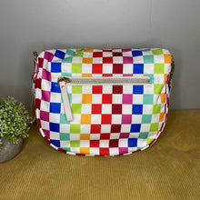 Load image into Gallery viewer, The Roni Nylon Crossbody - Checkered Colorful White