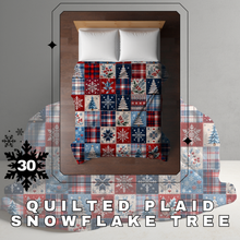 Load image into Gallery viewer, Blanket Christmas #30 - Quilted Plaid Snowflake Tree - PREORDER