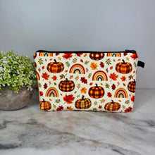 Load image into Gallery viewer, Pouch - Halloween Fall - Plaid Rainbow Pumpkin
