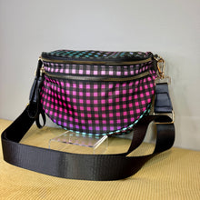 Load image into Gallery viewer, The Roni Nylon Crossbody - Plaid Ombre Black