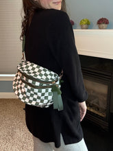 Load image into Gallery viewer, The Roni Nylon Crossbody - Checkered Dark Green - PREORDER