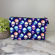 Load image into Gallery viewer, Pouch - Halloween Fall - Purple Blue Skull