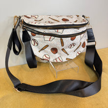 Load image into Gallery viewer, The Roni Nylon Crossbody - Baseball on White