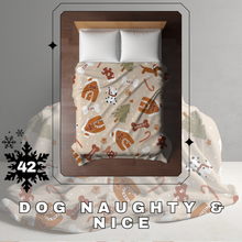 Load image into Gallery viewer, Blanket Christmas #42 - Dog Naughty Nice - PREORDER