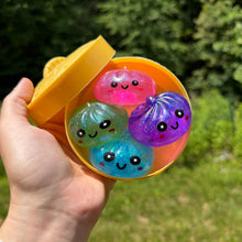 Load image into Gallery viewer, Squishy Toy - Mini Dumpling, Slow Rise Glitter - 4 PACK!