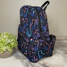 Load image into Gallery viewer, Mini Backpack - Halloween Fall - Cat Neon Outline