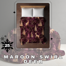 Load image into Gallery viewer, Blanket Christmas #25 - Maroon Swirl Deer - PREORDER