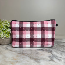 Load image into Gallery viewer, Pouch - Plaid Polkadots Pink